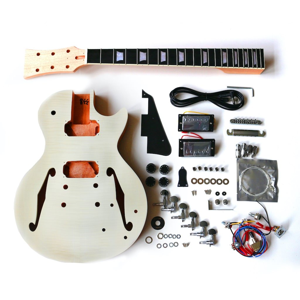 LPSH Chrome (1)-1 Semi Hollow LPSH Electric Guitar DIY Kit