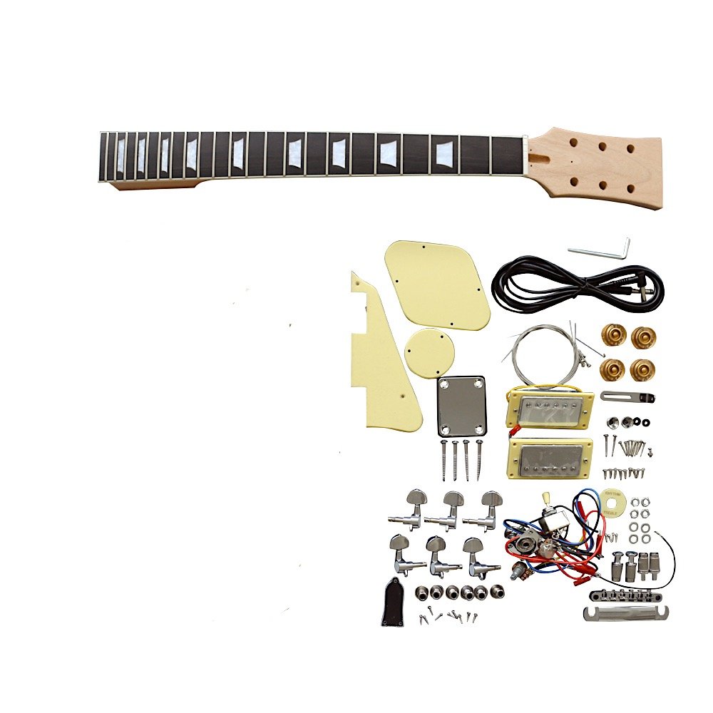 LP711 full kit front BOLT ON MAHOGANY BODY SPALTED MAPLE VENEER CHROME HARDWARE CREAM FITTINGS