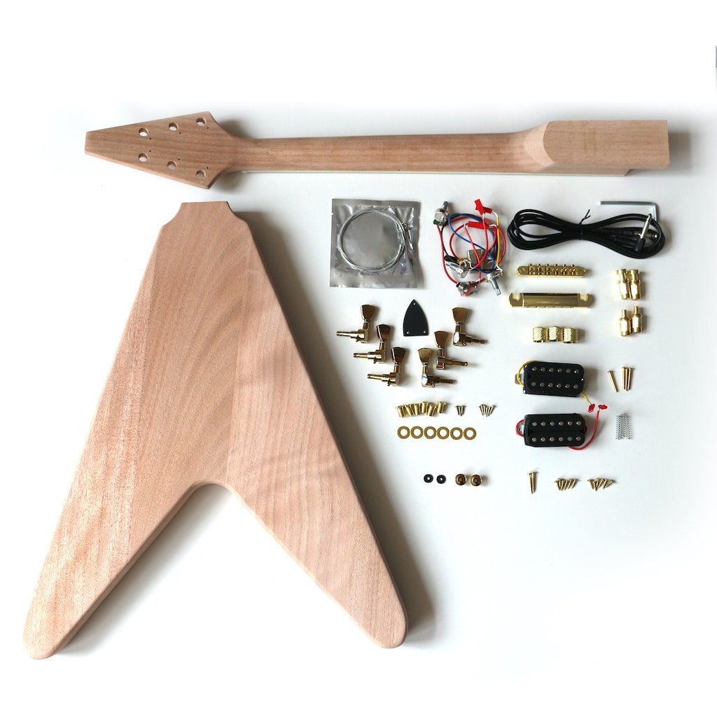 FV Guitar Flame Maple Gold (3) FVM Electric Guitar DIY Kit