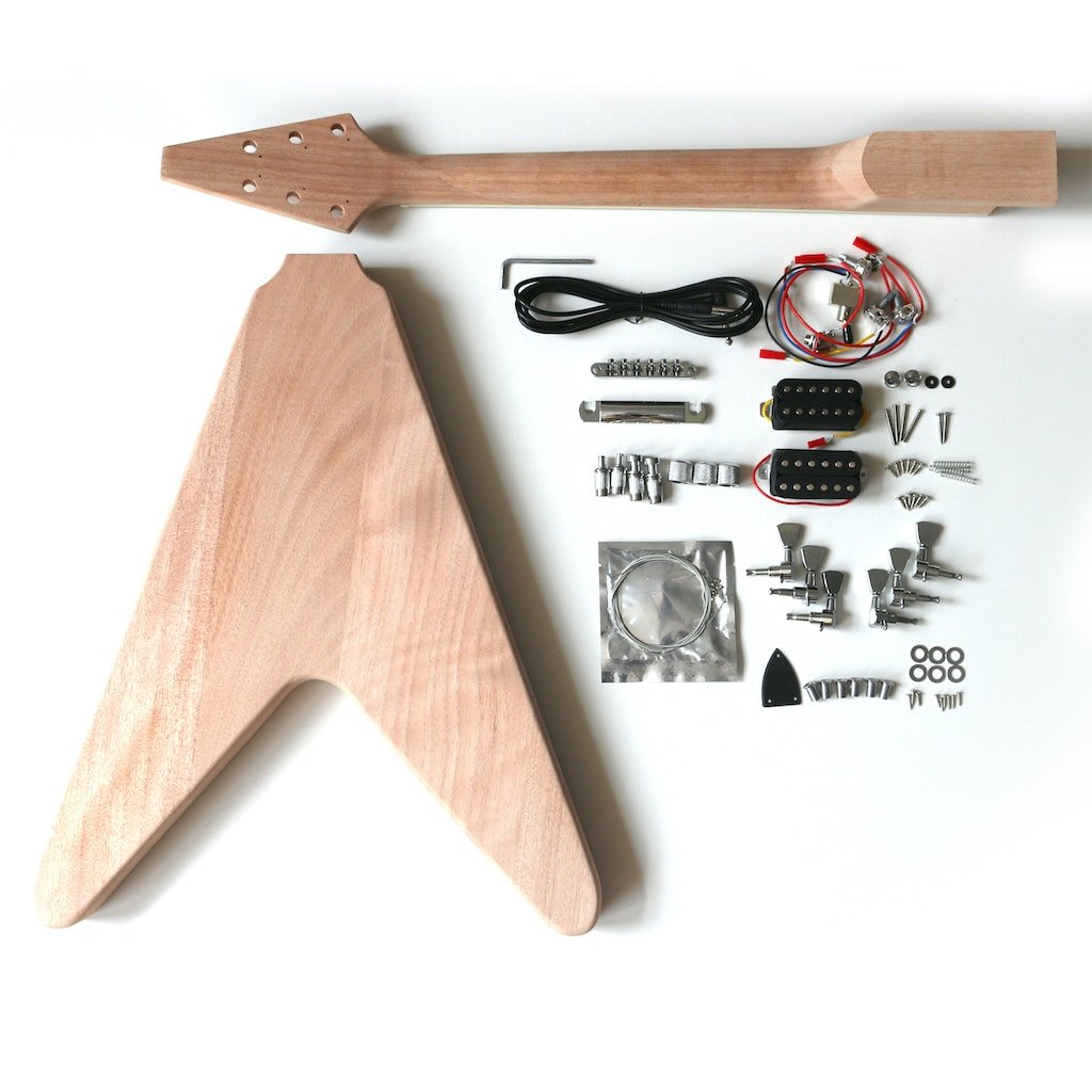 FV Guitar Flame Maple Chrome (3) FV1 Electric Guitar DIY Kit Back Side