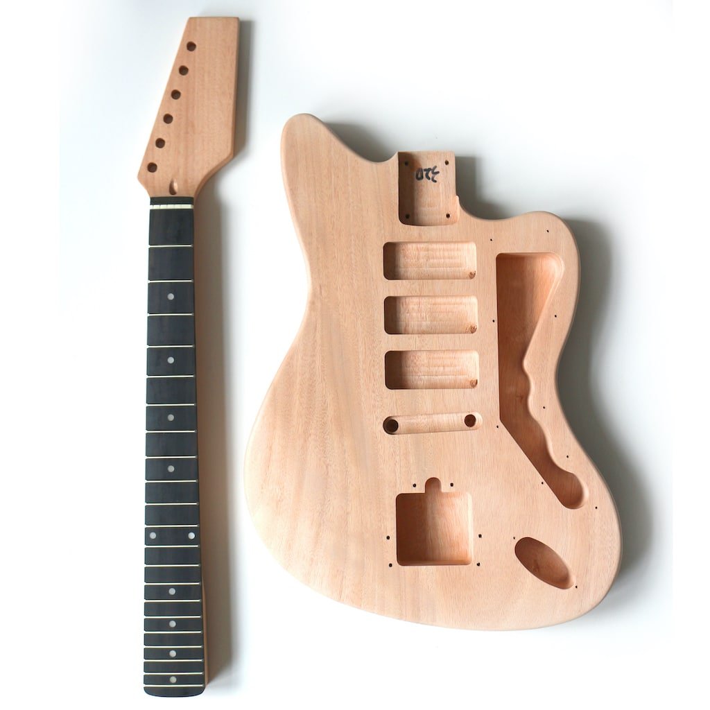 JAZZ M Gold (2) Electric Guitar DIY Kit mahogany body with gold hardware