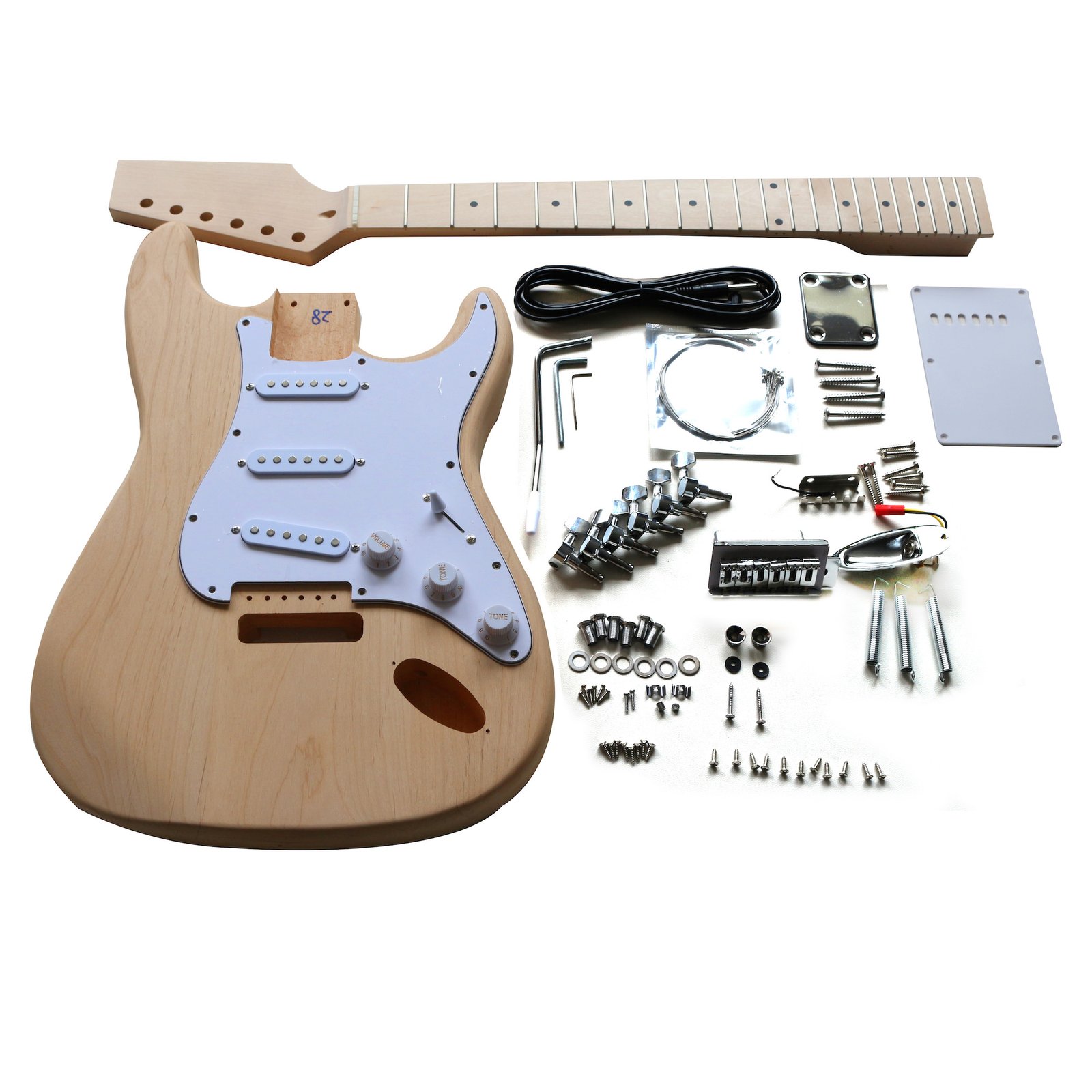 Electric Guitar DIY Kit ST4 Alder Body Maple fingerboard Front White Kit