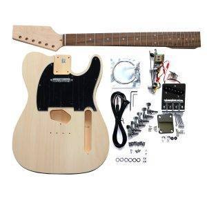 DIY TL Beginner Guitar Kit | Basswood Body with Laurel Fingerboard | Chrome Hardware & Black Pickguard