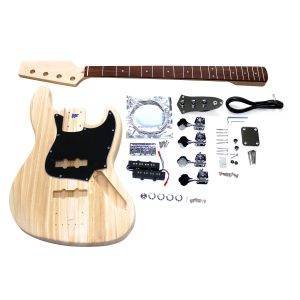 DIY JB Beginner Bass Guitar Kit | Paulownia Body | Laurel Fingerboard | Chrome Hardware