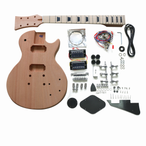 DIY LP Plain Set Neck Guitar Kit | Mahogany Body with Maple Fingerboard | Chrome Hardware & Black Fittings