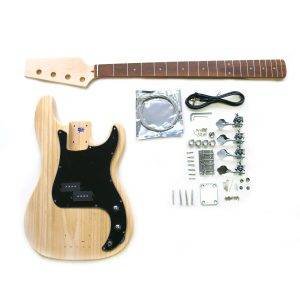DIY PB Beginner Bass Guitar Kit | Paulownia Body | Laurel Fingerboard | Chrome Hardware