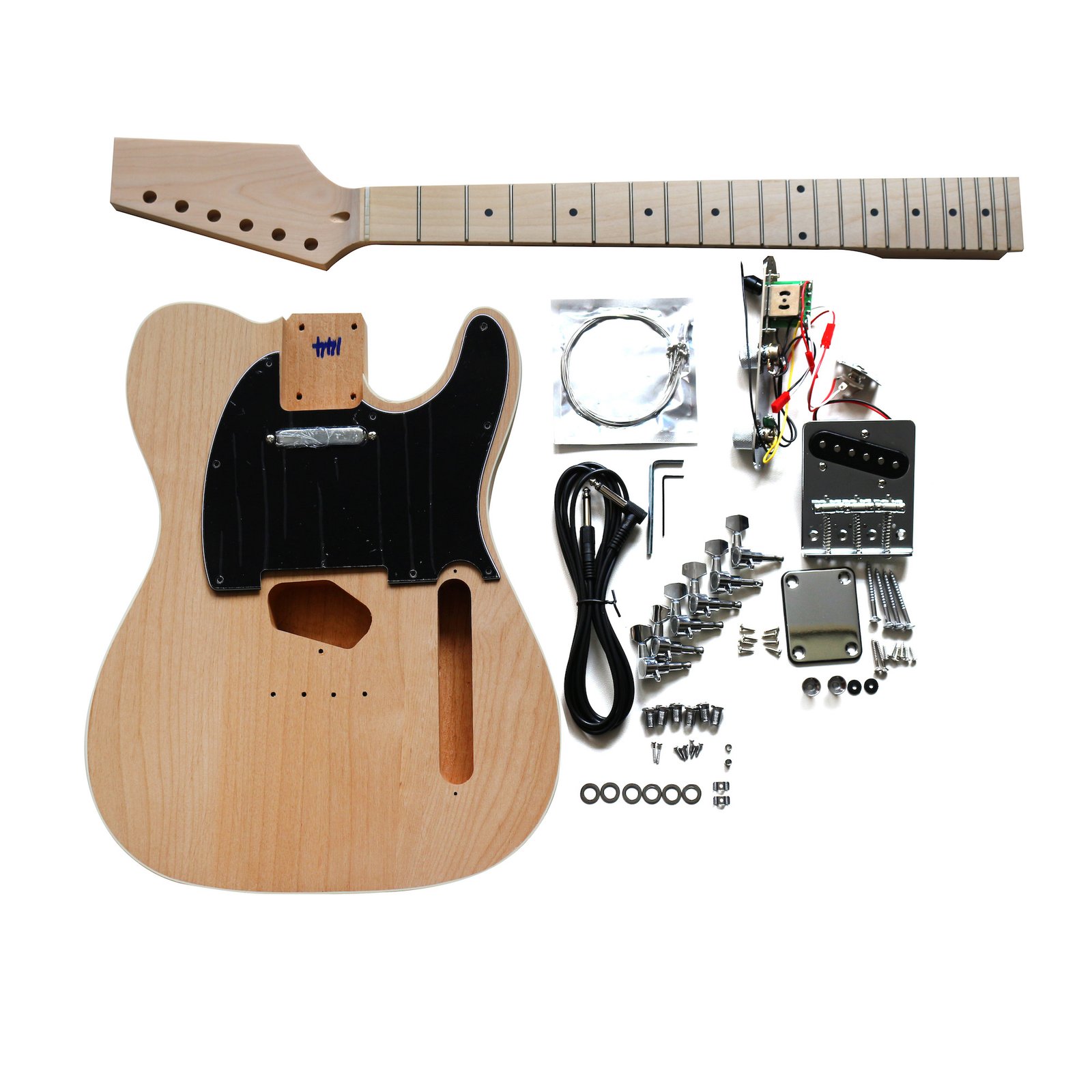 DIY TL6 Guitar Kit | Alder Body with Maple Fingerboard | Chrome Hardware & Black Pickguard
