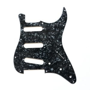 Coban Guitars ST Strat Pickguard Set SSS | 11-Hole Stratocaster Black Pearl Pick Guard.