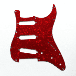 Coban Guitars ST Strat Pickguard Set SSS | 11-Hole Stratocaster Red Pearl Pick Guard.