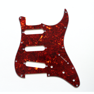 Coban Guitars ST Strat Pickguard Set SSS | 11-Hole Stratocaster Red Turtle Pick Guard.