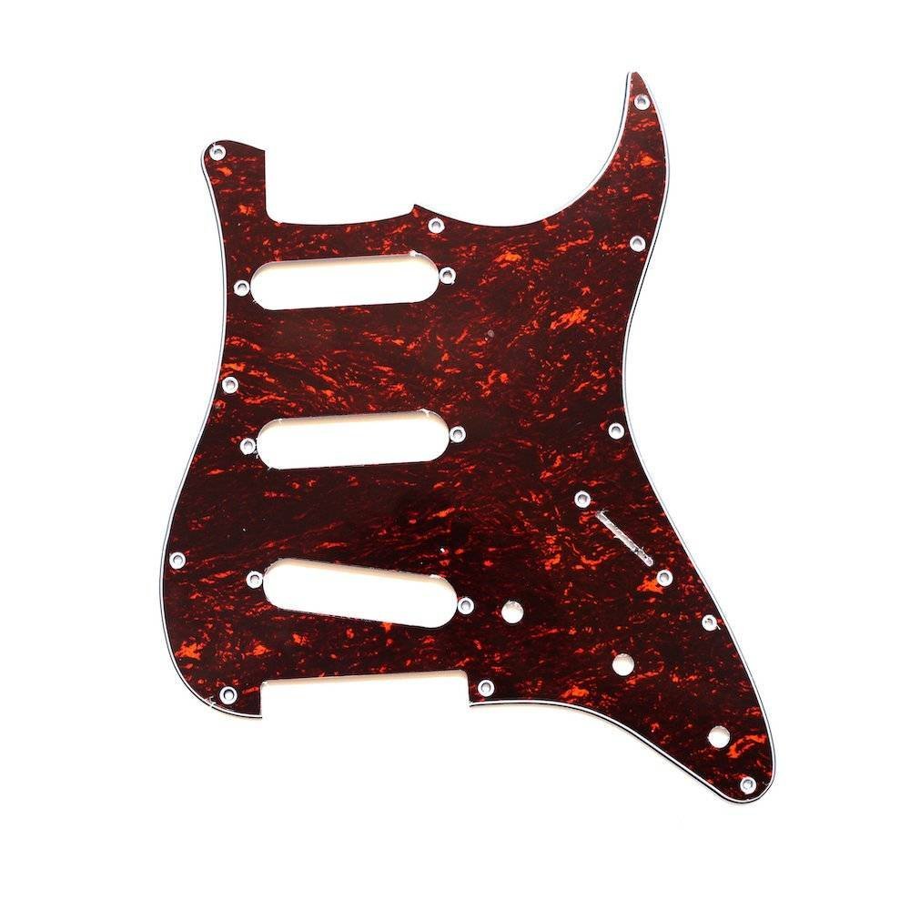 Coban Guitars ST Strat Pickguard Set SSS | 11-Hole Stratocaster Brown-Turtle Pick Guard.