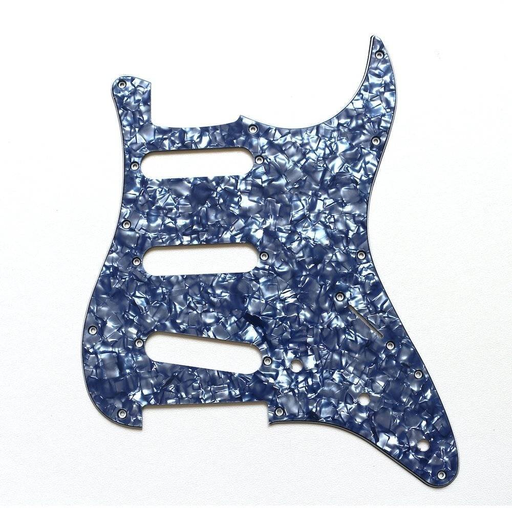 Coban Guitars ST Strat Pickguard Set SSS | 11-Hole Stratocaster Grey Pearl Pick Guard.