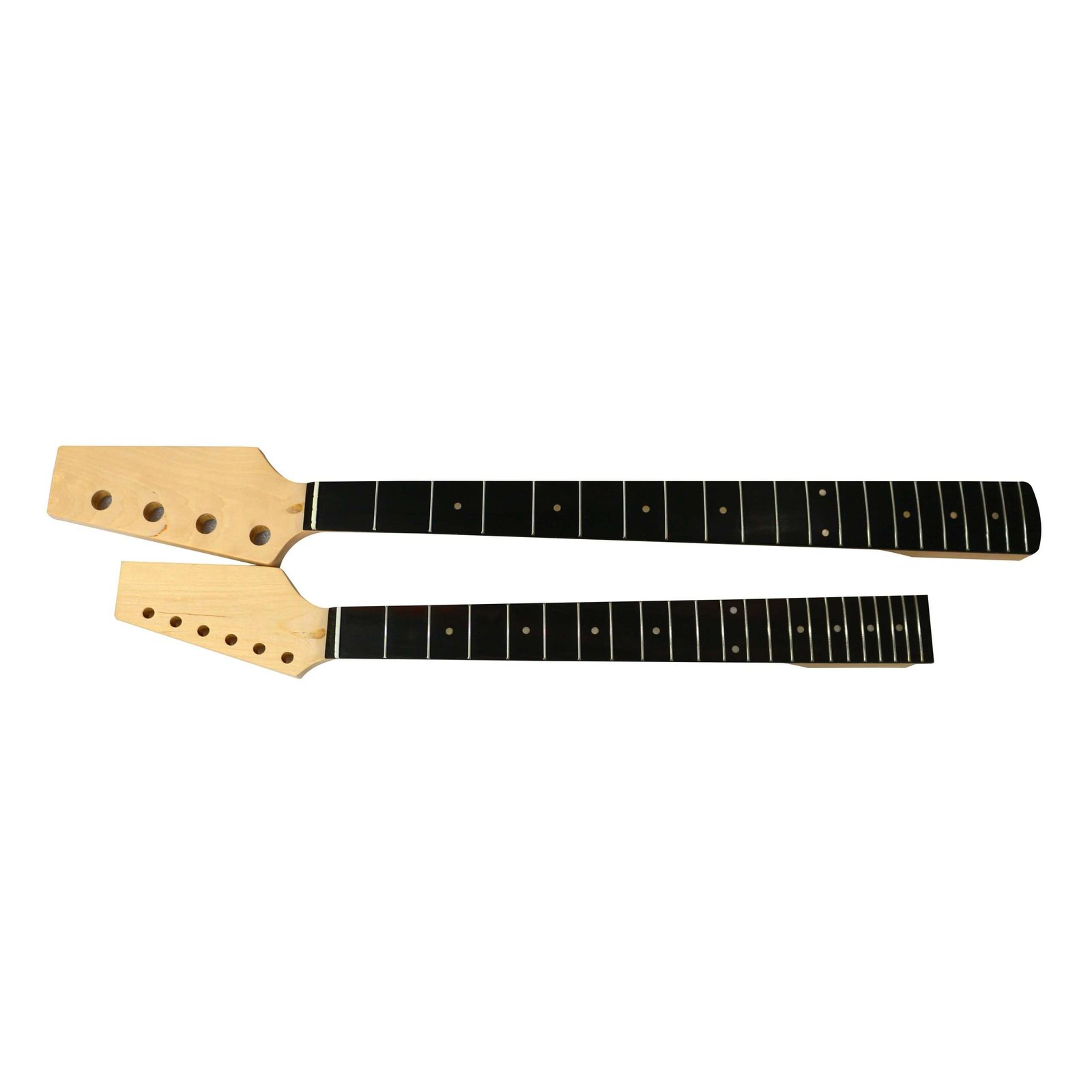 DIY Double Neck ST Guitar & Bass Kit | Mahogany Body | Ebony Fingerboard, White Pick guard, Chrome Hardware - Image 14