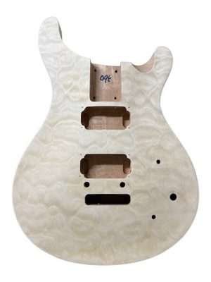 Electric Guitar DIY Kit PR895 Bolt on Neck Mahogany with Quilted Maple Veneer Hardware Chrome with Cream Fitting