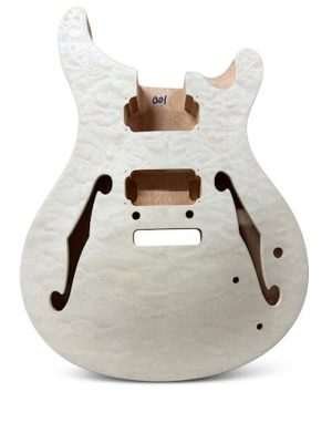 DIY PRSH890 Set-Neck Guitar Kit | Mahogany with Quilted Maple Veneer | Chrome Hardware & Cream Fittings